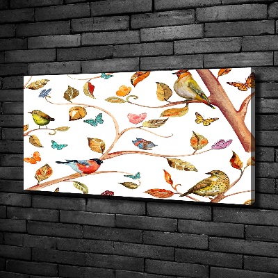 Canvas wall art Birds and butterflies