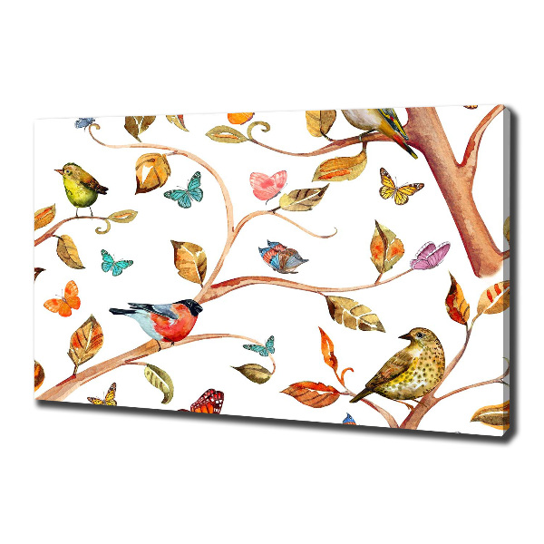 Canvas wall art Birds and butterflies