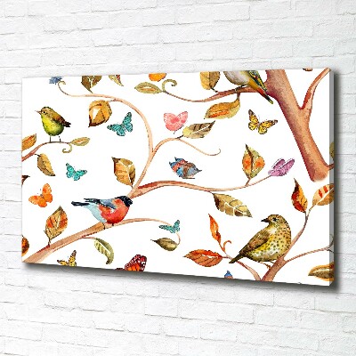 Canvas wall art Birds and butterflies