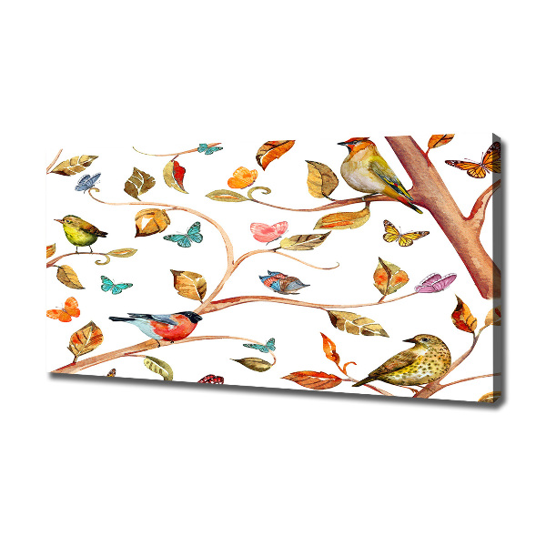 Canvas wall art Birds and butterflies