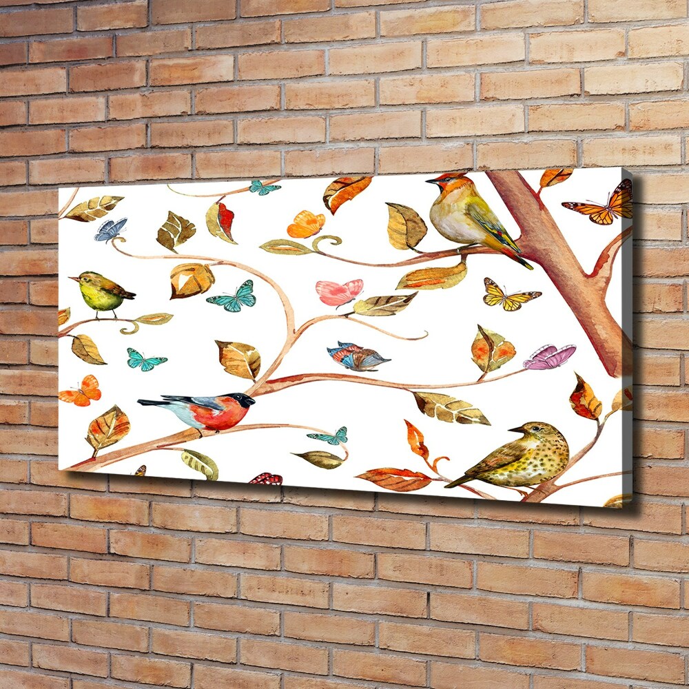 Canvas wall art Birds and butterflies