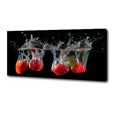 Canvas wall art Strawberries under water