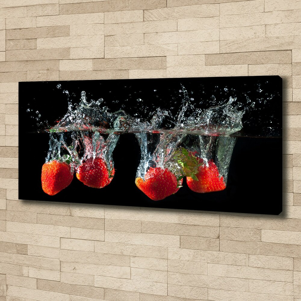 Canvas wall art Strawberries under water