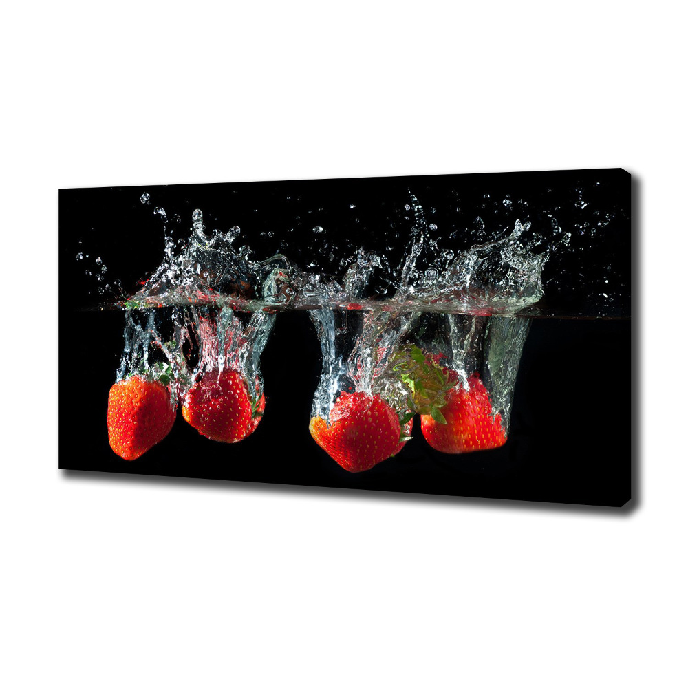 Canvas wall art Strawberries under water