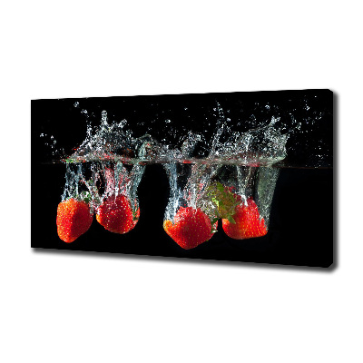 Canvas wall art Strawberries under water