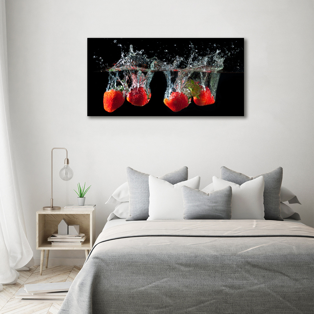 Canvas wall art Strawberries under water