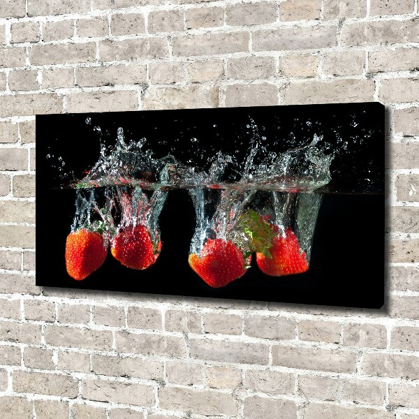 Canvas wall art Strawberries under water