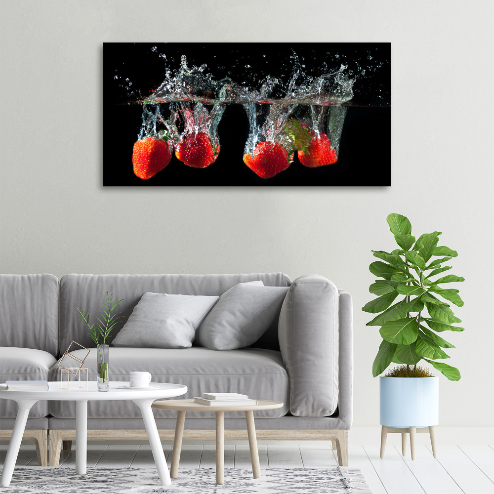 Canvas wall art Strawberries under water