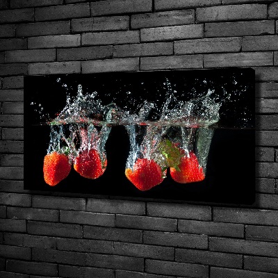 Canvas wall art Strawberries under water