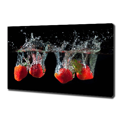 Canvas wall art Strawberries under water