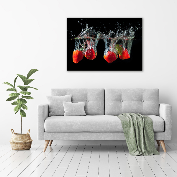 Canvas wall art Strawberries under water