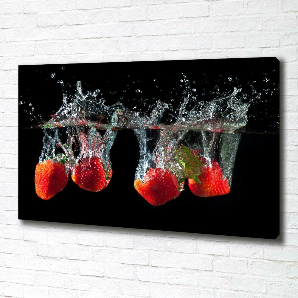 Canvas wall art Strawberries under water