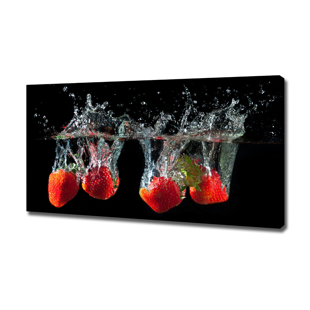 Canvas wall art Strawberries under water