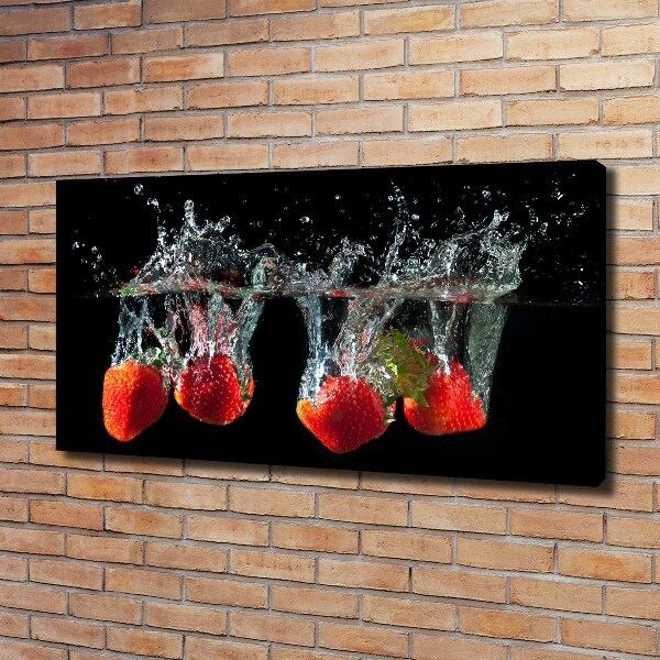 Canvas wall art Strawberries under water