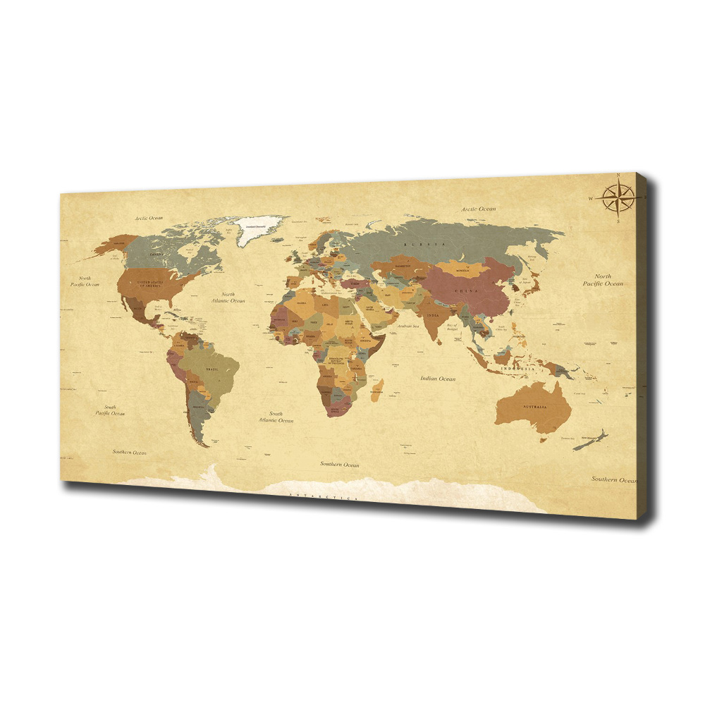 Canvas wall art Political map