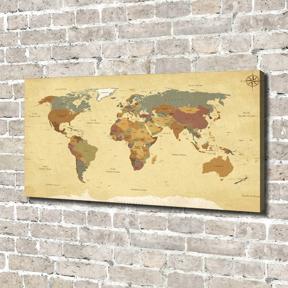 Canvas wall art Political map