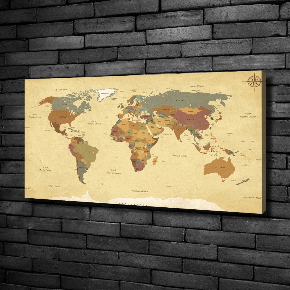 Canvas wall art Political map