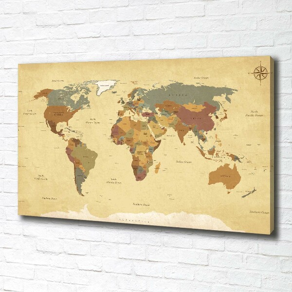 Canvas wall art Political map