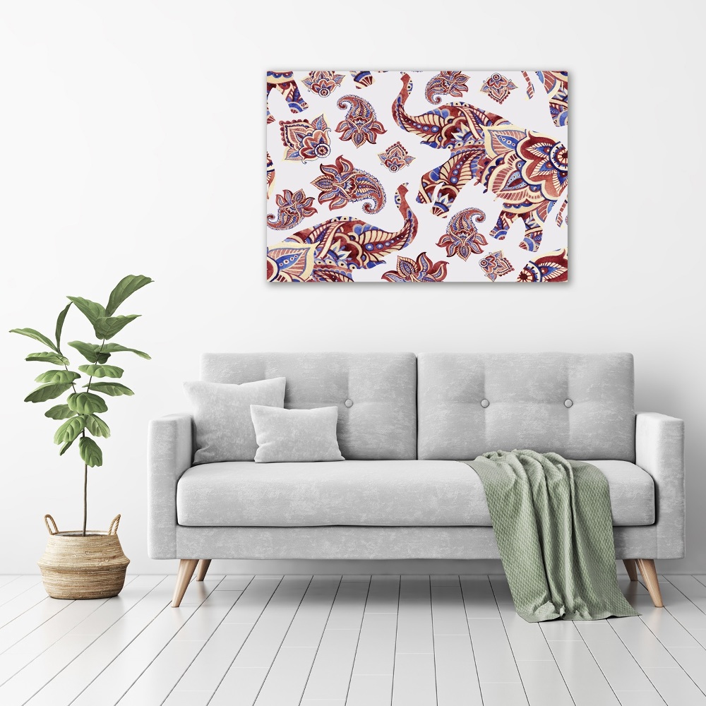 Canvas wall art Elephants ornaments