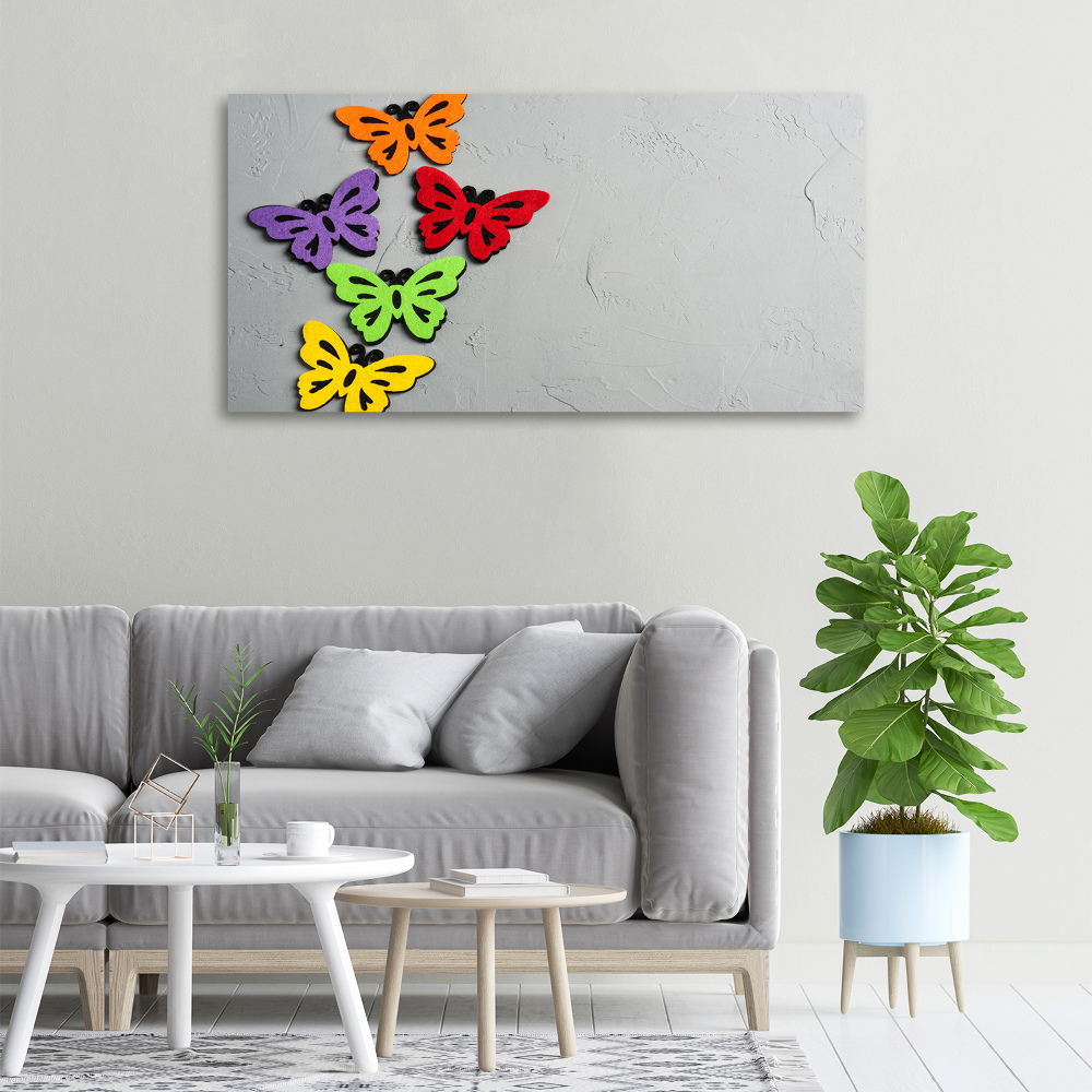 Canvas wall art Colorful butterflies