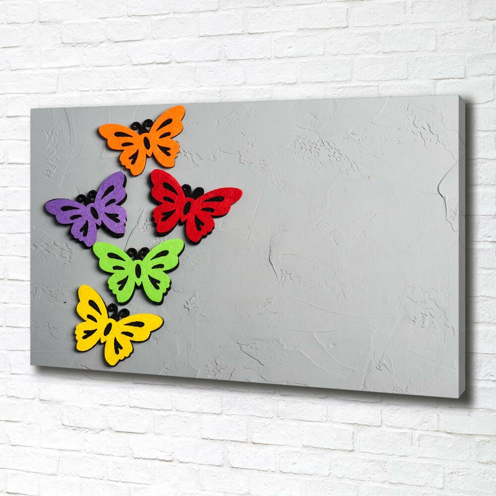 Canvas wall art Colorful butterflies