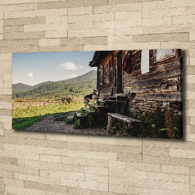 Canvas wall art Wooden mountain house