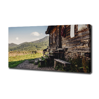 Canvas wall art Wooden mountain house