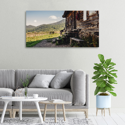 Canvas wall art Wooden mountain house