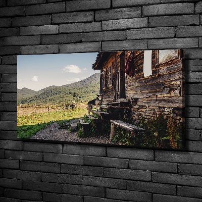 Canvas wall art Wooden mountain house