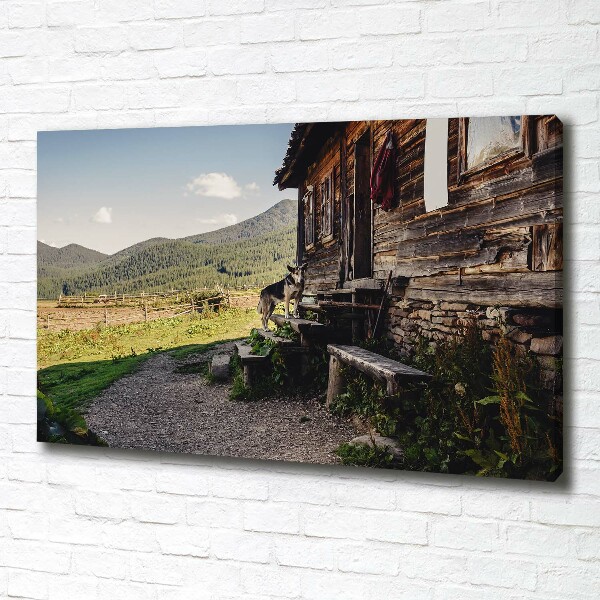 Canvas wall art Wooden mountain house