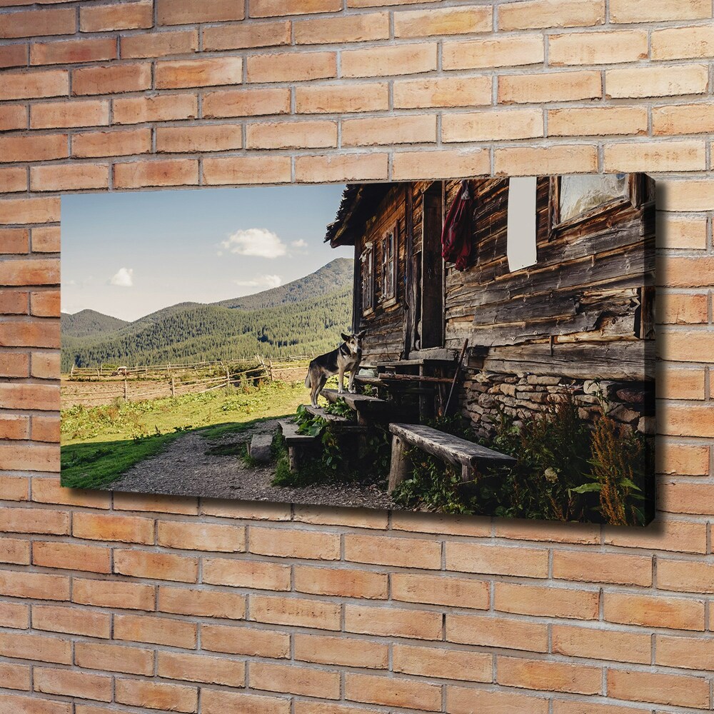 Canvas wall art Wooden mountain house