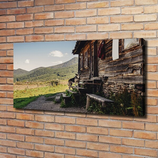 Canvas wall art Wooden mountain house