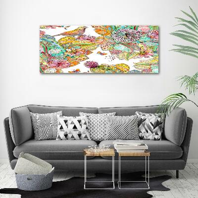 Canvas wall art Bird and ornaments