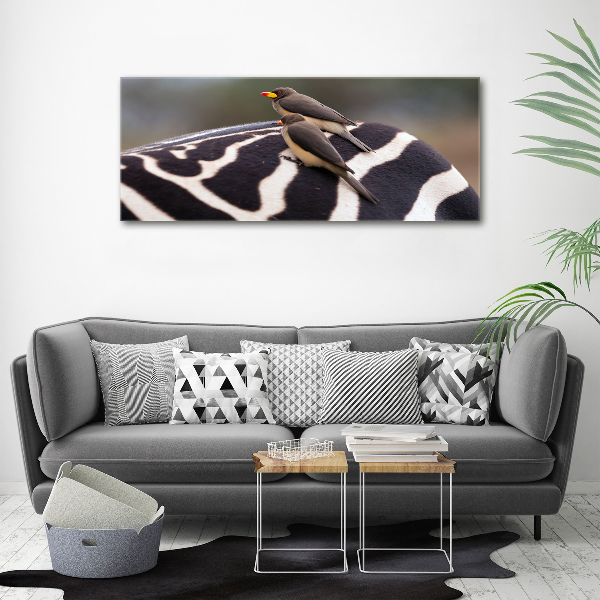 Canvas wall art Birds and zebra