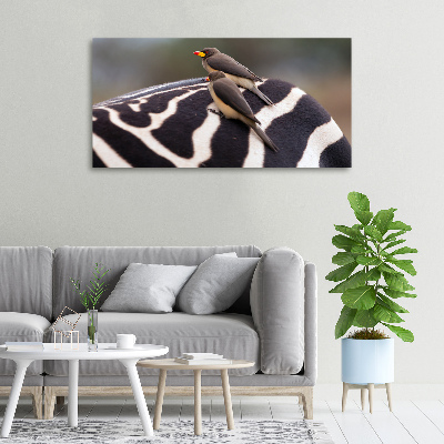 Canvas wall art Birds and zebra