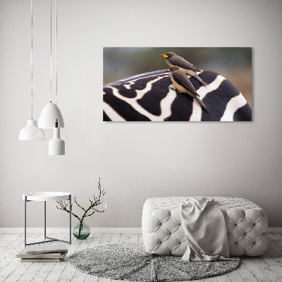 Canvas wall art Birds and zebra