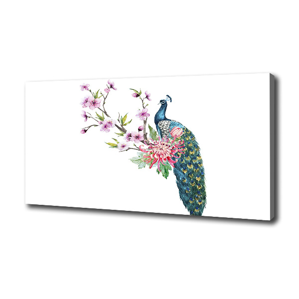 Canvas wall art Paw and flowers