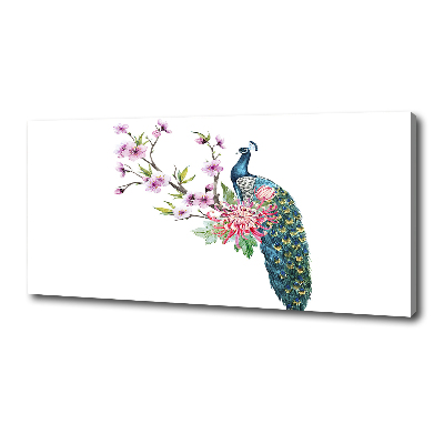 Canvas wall art Paw and flowers