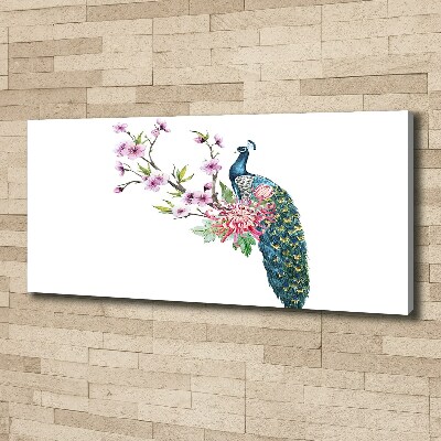 Canvas wall art Paw and flowers