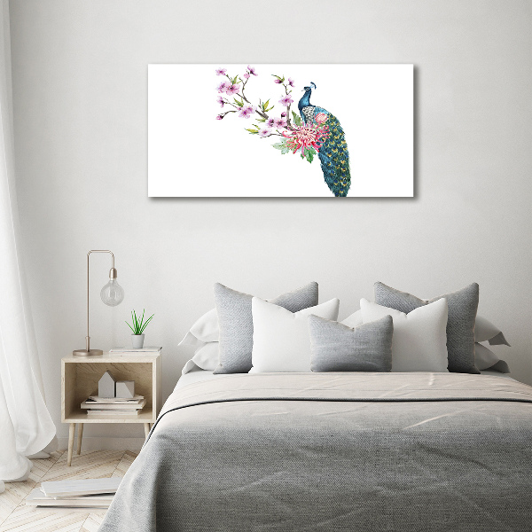 Canvas wall art Paw and flowers