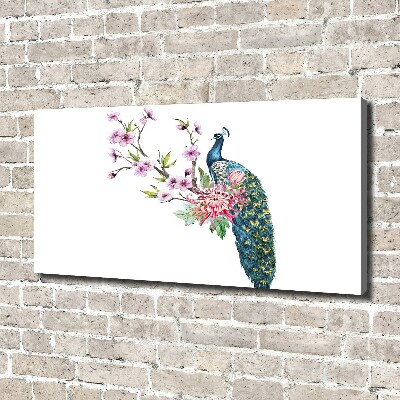 Canvas wall art Paw and flowers