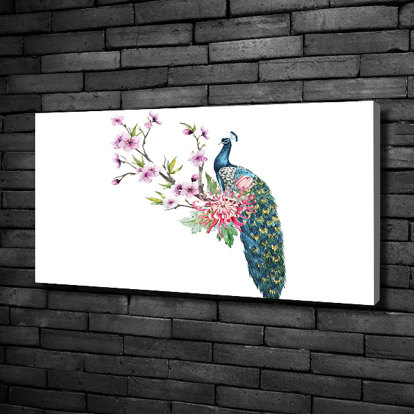 Canvas wall art Paw and flowers