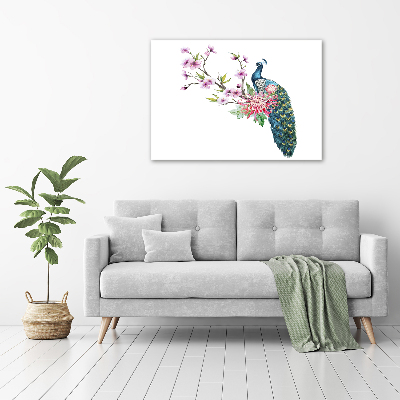 Canvas wall art Paw and flowers