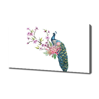 Canvas wall art Paw and flowers