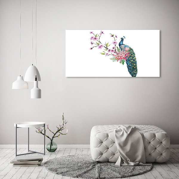 Canvas wall art Paw and flowers