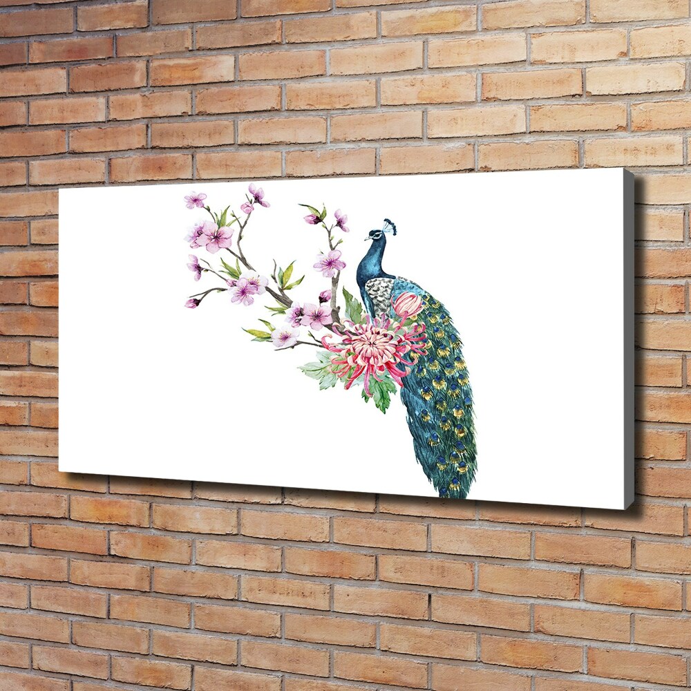 Canvas wall art Paw and flowers