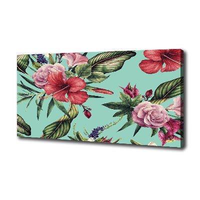 Canvas wall art Tropical flowers