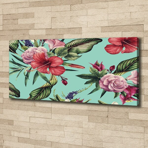 Canvas wall art Tropical flowers