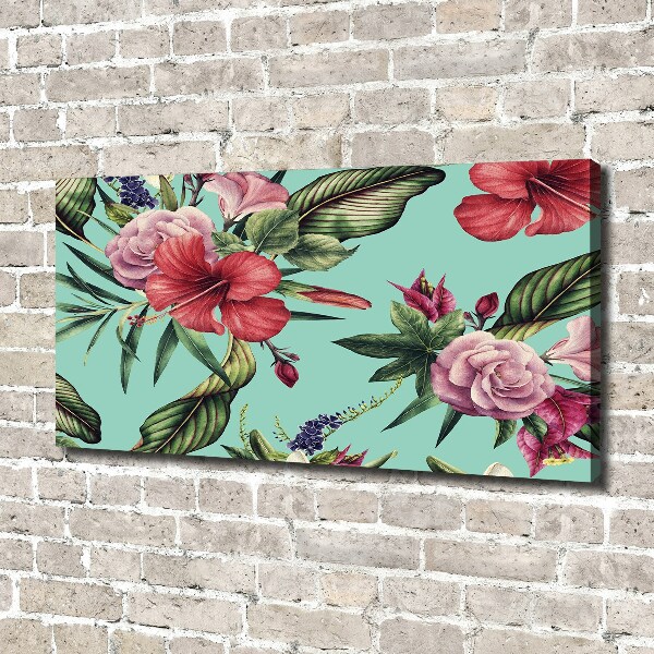 Canvas wall art Tropical flowers