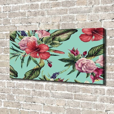 Canvas wall art Tropical flowers